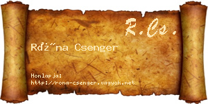 Róna Csenger névjegykártya